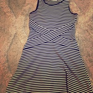 Black and white striped dress